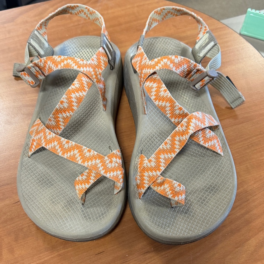 Chaco orange Strap Sandals with Gray Footbed